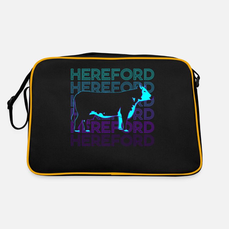 Hereford-Rinder Hereford-Kuh Farmer Retro Retro Tasche