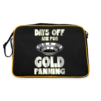 Goldene Plakette Mit Crossing Picke Gold Miner - Retro Tasche - Schwarz/Gold - Hinten