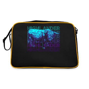Highlander Scottish Highland Cow Retro - Retro Bag - black/gold - Back