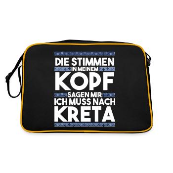 Die Stimmen in meinem Kopf sagen mir ich muss nach - Retro Tasche - Schwarz/Gold - Hinten