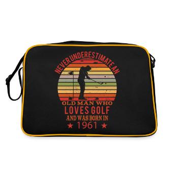 Golfeur Golfeur Né 1961 Anniversaire - Sac Retro - noir/or - Dos