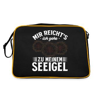Seeigel I Mir Reicht's Ich Gehe Zu Meinem Seeigel - Retro Tasche - Schwarz/Gold - Hinten
