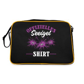 Offizielles Seeigel Shirt Lustiges Seeigel - Retro Tasche - Schwarz/Gold - Hinten