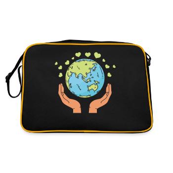 Sauver la planète, Changement climatique, Environnement, Journée de la - Sac Retro - noir/or - Dos