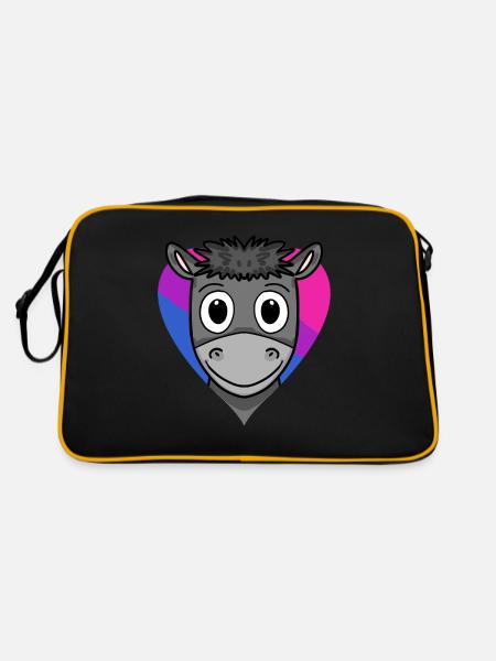 Bisexuell Esel Geschenk - Retro Tasche - Schwarz/Gold