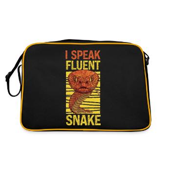 Snake Serpent I Speak Fluent Snake - Retro Tasche - Schwarz/Gold - Hinten