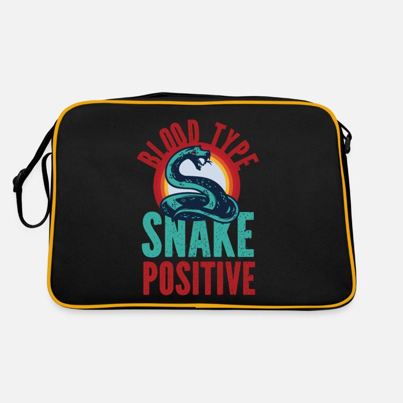 Snake Serpent Blood Type Snake - Retro Tasche - Schwarz/Gold