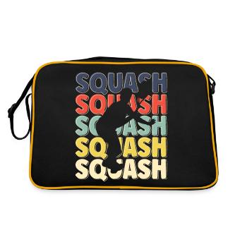 Cool Retro Text Silhouette Squash - Retro Tasche - Schwarz/Gold - Hinten
