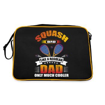 Cool Squash Dad Squash Spieler Vater - Retro Tasche - Schwarz/Gold - Hinten