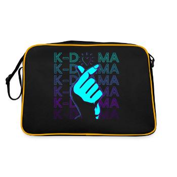 Kdrama Kpop Finger Heart K Drame K Pop Rétro - Sac Retro - noir/or - Dos