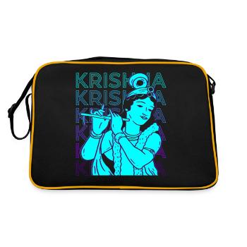 Krishna Hindu-Gott Hindu-Mythologie Alt-Hindu - Retro Tasche - Schwarz/Gold - Hinten