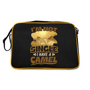 Je ne suis pas célibataire, j’ai un chameau - Sac Retro - noir/or - Dos