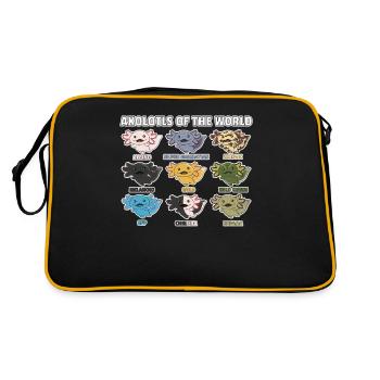 Axolotls aus der Welt süße Tiere Axolotl Arten - Retro Tasche - Schwarz/Gold - Hinten