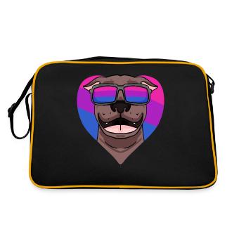 Bisexual Pit Bull Terrier Dog Gift - Retro Bag - black/gold - Back
