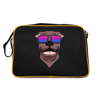 Bisexual Pit Bull Terrier Dog Gift - Retro Bag - black/gold - Back