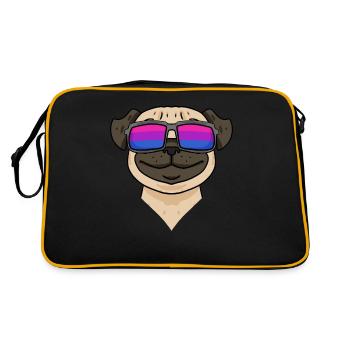 Bisexuell Mops Hund Geschenk - Retro Tasche - Schwarz/Gold - Hinten