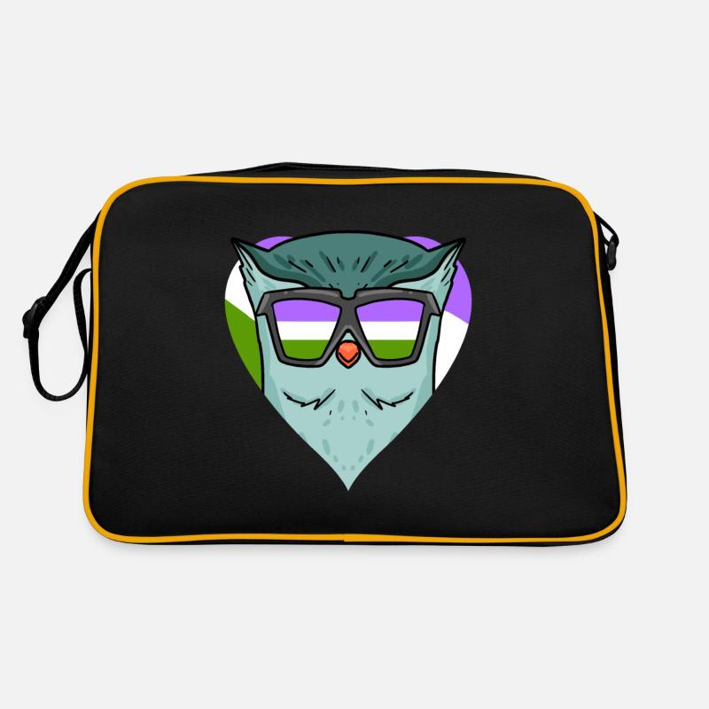 Genderqueer Eule Retro Tasche