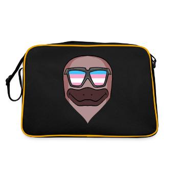 Transgender Transsexual Platypus Gift - Retro Bag - black/gold - Back