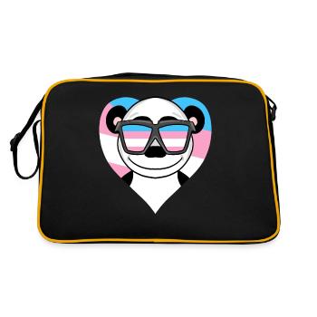 Transgender Transsexual Panda Gift - Retro Bag - black/gold - Back