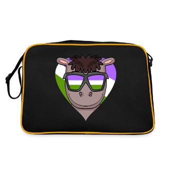 Genderqueer Cœur de cheval - Sac Retro - noir/or - Dos