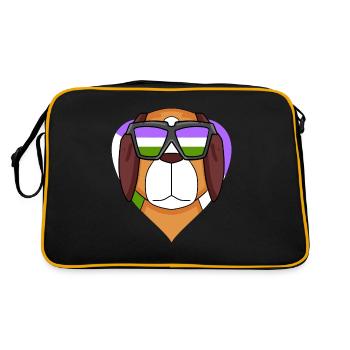 Genderqueer Chien Lgbt St. Bernard - Sac Retro - noir/or - Dos