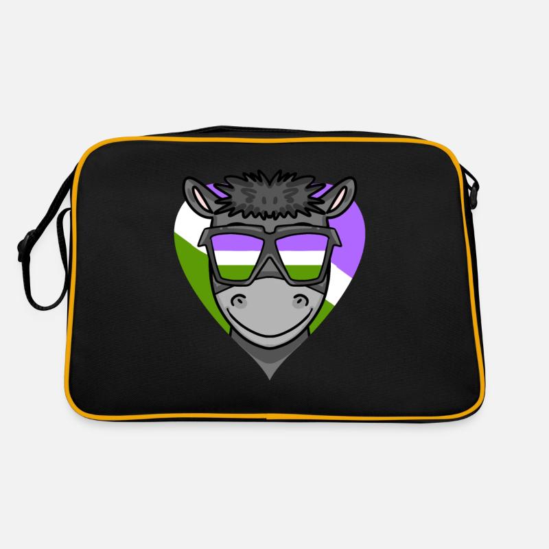 LGBT MOTIV ESEL - Retro Tasche - Schwarz/Gold
