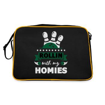 Rollin avec mon cadeau homies Retro Bowling - Sac Retro - noir/or - Dos