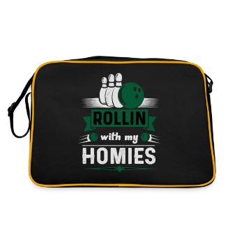 Rollin avec mon cadeau homies Retro Bowling - Sac Retro - noir/or - Dos