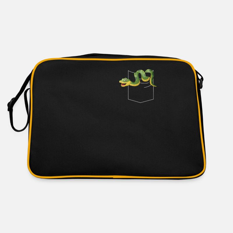 Snake Serpent Pocket - Retro Bag - black/gold