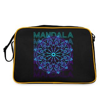 Mandala Heilige Geometrie Prana Retro - Retro Tasche - Schwarz/Gold - Hinten