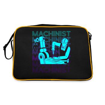 Cutting Machine Operator Cnc Machine Operator Retro - Retro Bag - black/gold - Back
