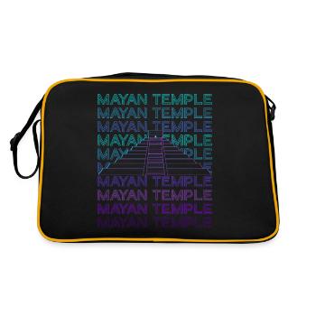 Mayan Pyramid Mayan Temple Ancient Maya Retro - Retro Bag - black/gold - Back