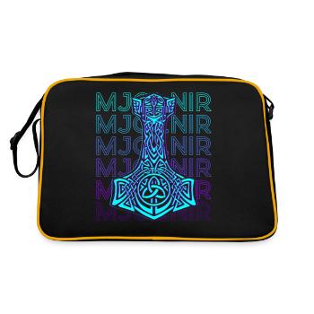 Mjolnir Thor Hammer Norse Mythology Retro - Retro Bag - black/gold - Back
