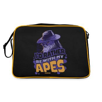 Je préfère être avec mes singes - Sac Retro - noir/or - Dos