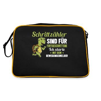 Schrittzähler sind für Fortgeschrittene Lustige - Retro Tasche - Schwarz/Gold - Hinten
