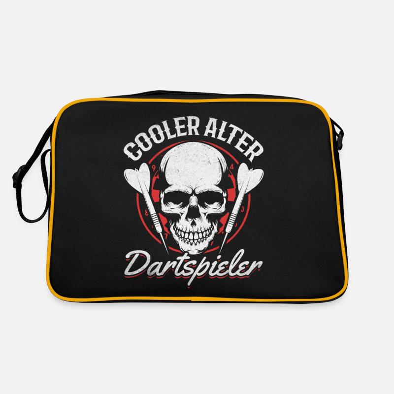 Cooler Alter Dartspieler Retro Tasche