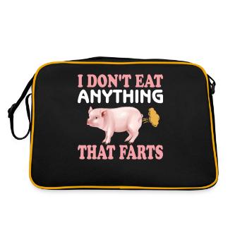 Vegetarian Vegan Vegan Veggie Animal Welfare Vegetables - Retro Bag - black/gold - Back