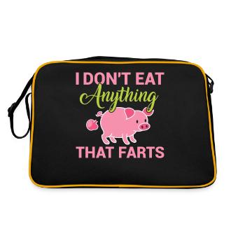 Vegetarian Vegan Vegan Veggie Animal Welfare Vegetables - Retro Bag - black/gold - Back
