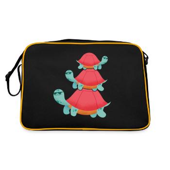 Tortues fraîches avec des lunettes de soleil, empilées, - Sac Retro - noir/or - Dos