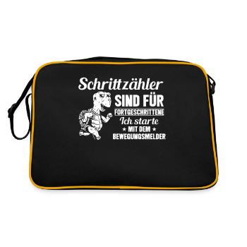 Schrittzähler sind für Fortgeschrittene - Spaß - Retro Tasche - Schwarz/Gold - Hinten