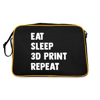 3d Printer Gift for Nerd Hobby Printing Machine - Retro Bag - black/gold - Back