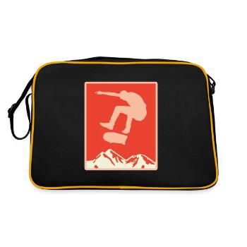 Skater Skateboard Gift Halfpipe Sk8 Ollie - Retro Bag - black/gold - Back