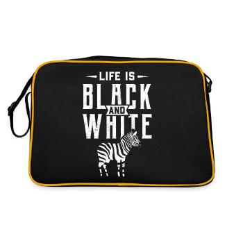 Zebra Africa Horse Hipster Gift Animal Stripe - Retro Bag - black/gold - Back