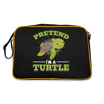 Les amoureux des tortues mignons - Sac Retro - noir/or - Dos