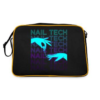 Nail Tech Nageltechniker Manikürist Retro - Retro Tasche - Schwarz/Gold - Hinten