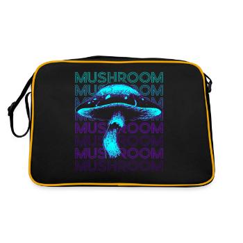 Pilze Pilze Retro - Retro Tasche - Schwarz/Gold - Hinten