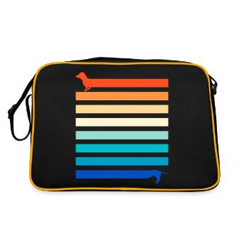 Tenue d’ami de chien, teckel de chien meilleur ami - Sac Retro - noir/or - Dos