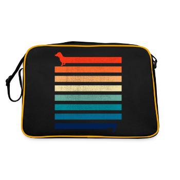 Tenue d’ami de chien, teckel de chien meilleur ami - Sac Retro - noir/or - Dos