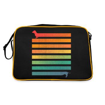 Tenue d’ami de chien, teckel de chien meilleur ami - Sac Retro - noir/or - Dos