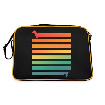 Tenue d’ami de chien, teckel de chien meilleur ami - Sac Retro - noir/or - Dos